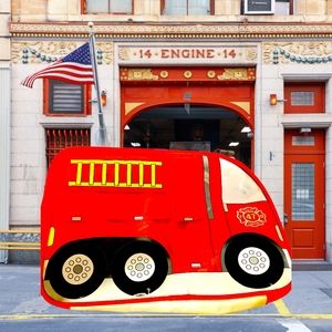 Thermos Washable Red Fire Truck Soft Insulated Lunch Bag/Tote